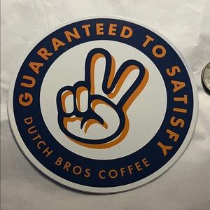 Dutch Bros Coffee Sticker - Navy and Orange